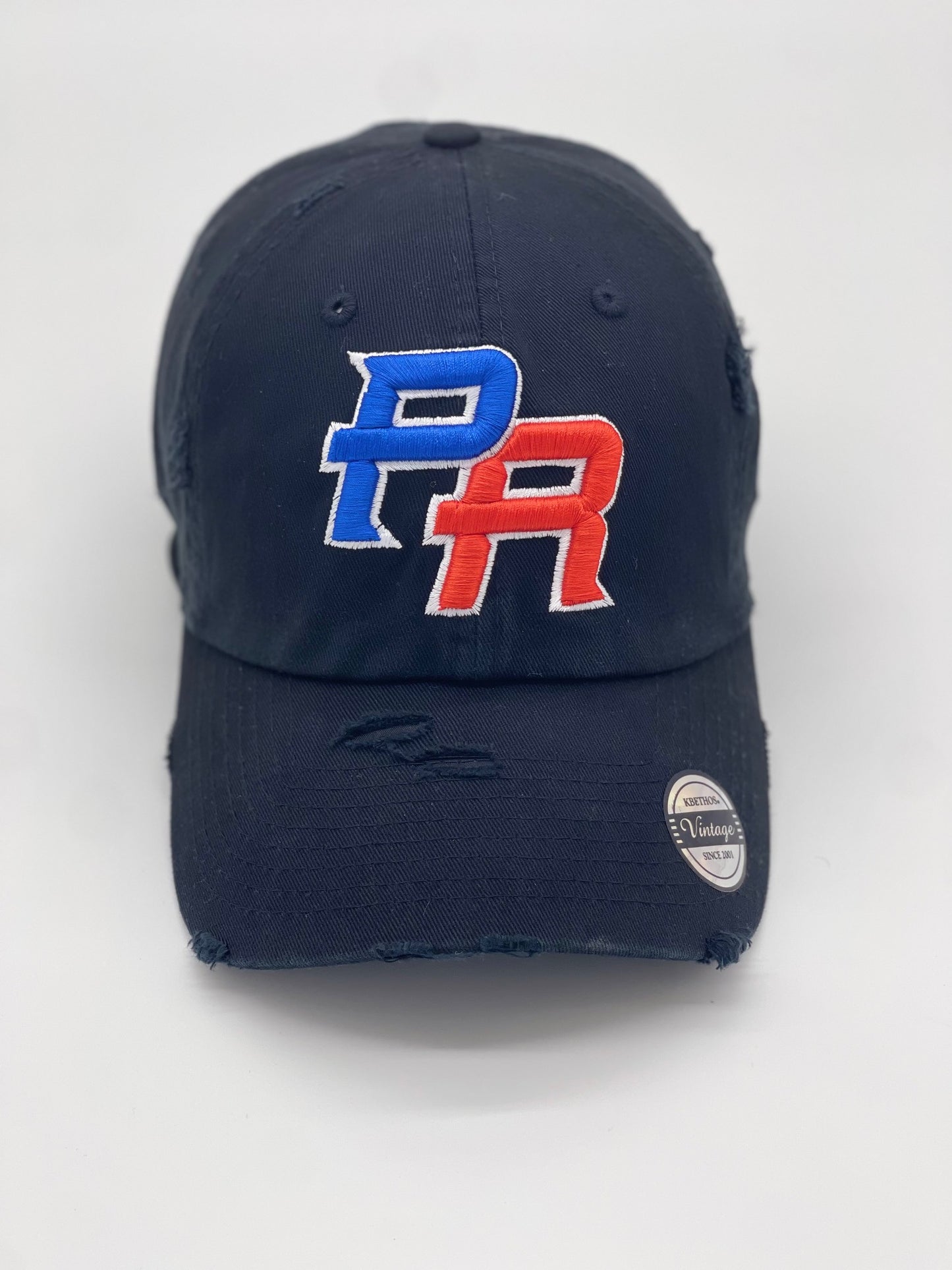 P.R Logo With Flag In The Side