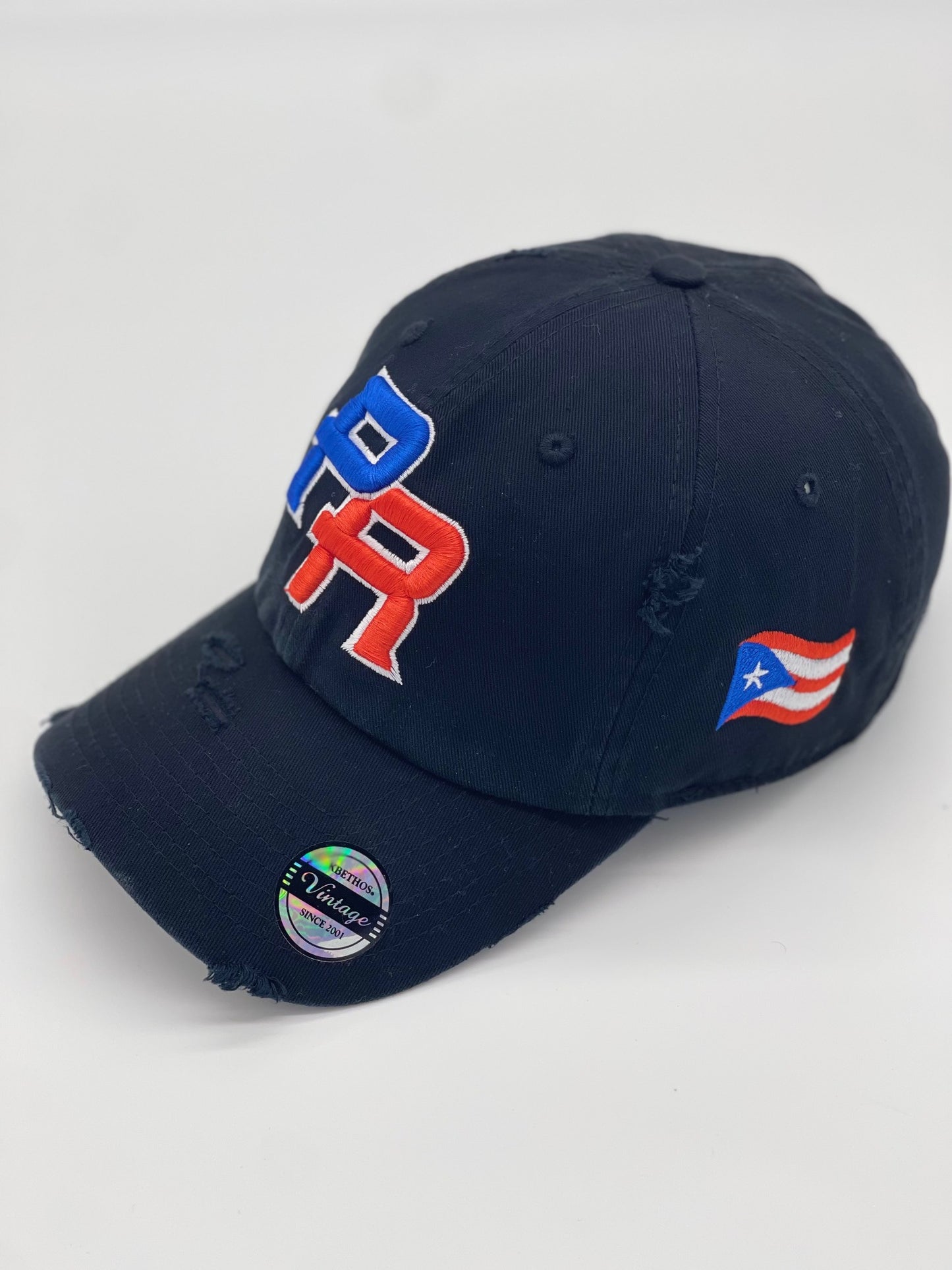 P.R Logo With Flag In The Side