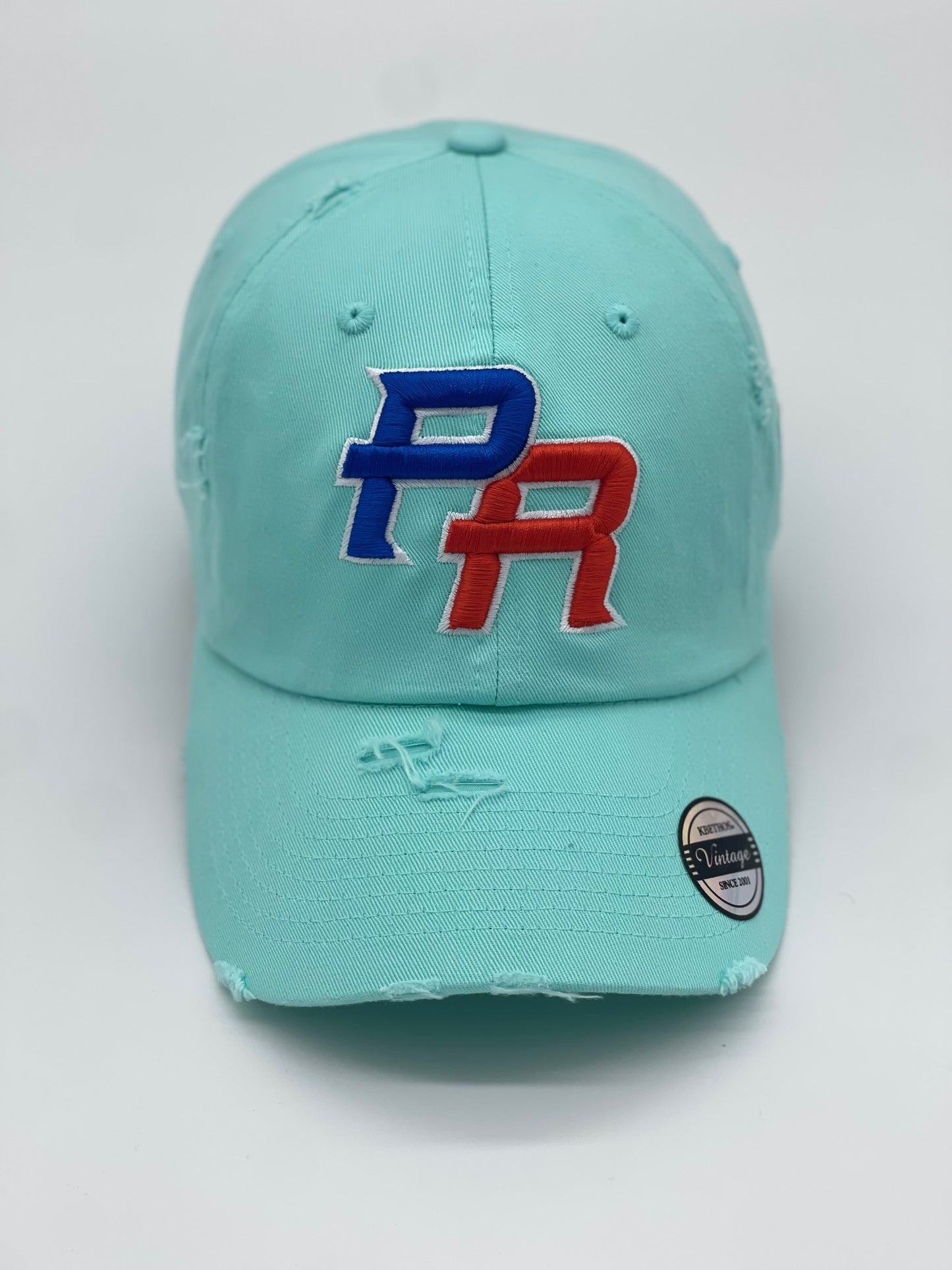 P.R Logo With Flag In The Side