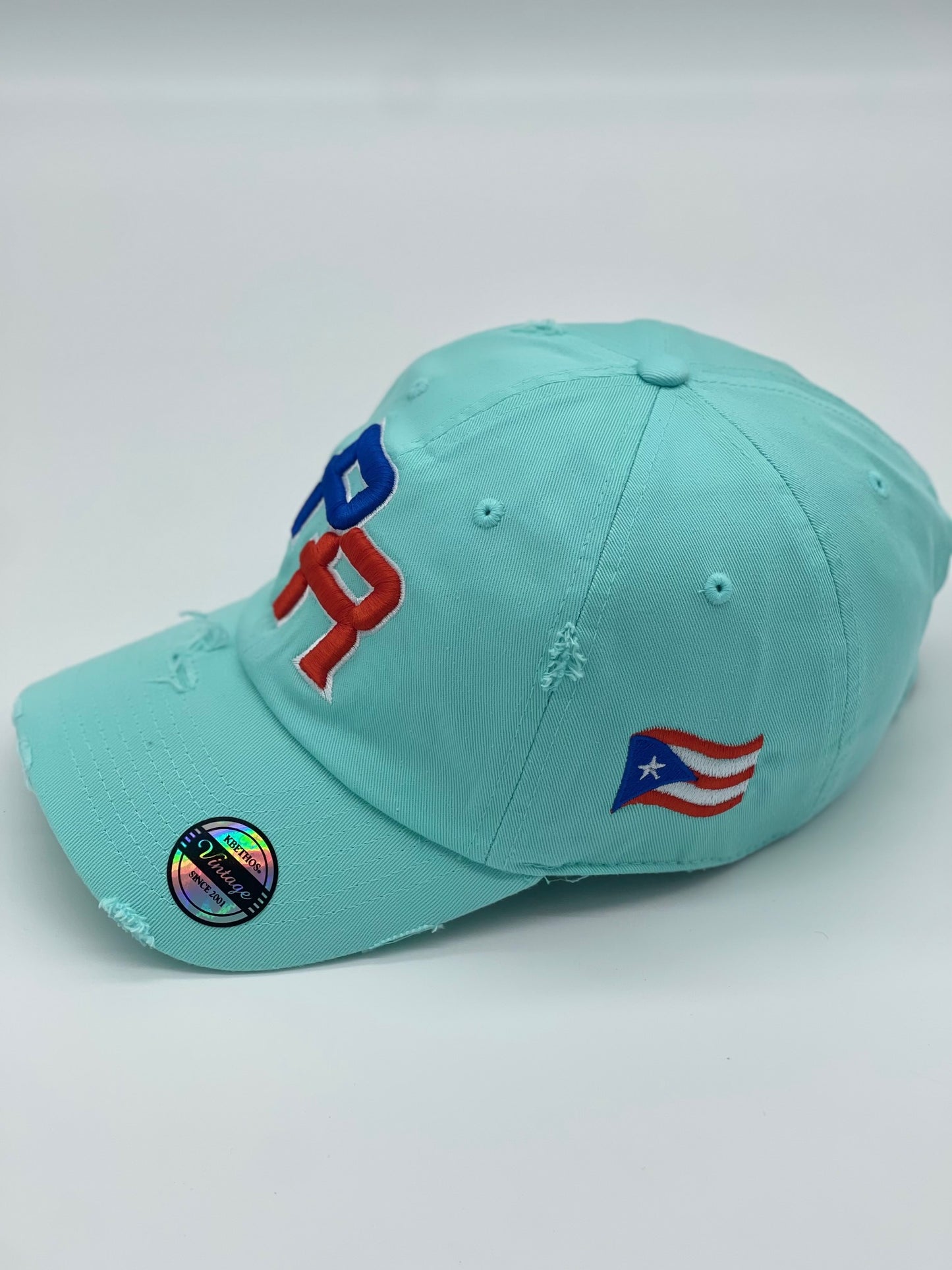 P.R Logo With Flag In The Side