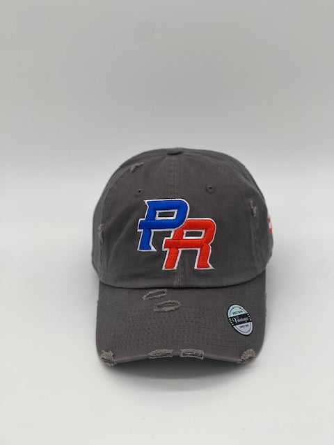 P.R Logo With Flag In The Side