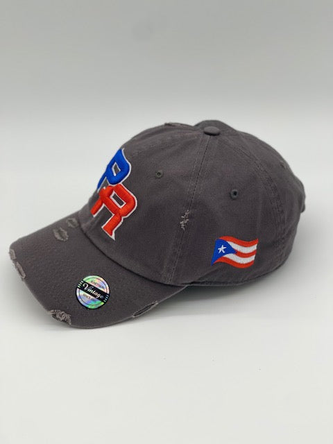 P.R Logo With Flag In The Side