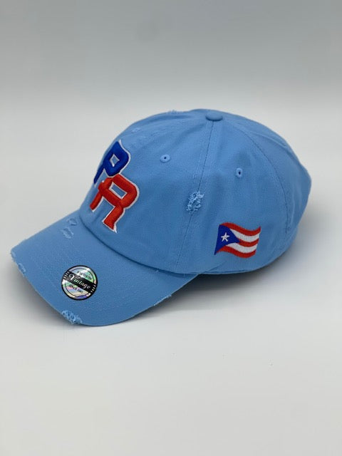 P.R Logo With Flag In The Side