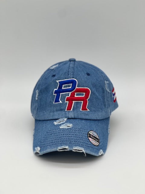 P.R Logo With Flag In The Side
